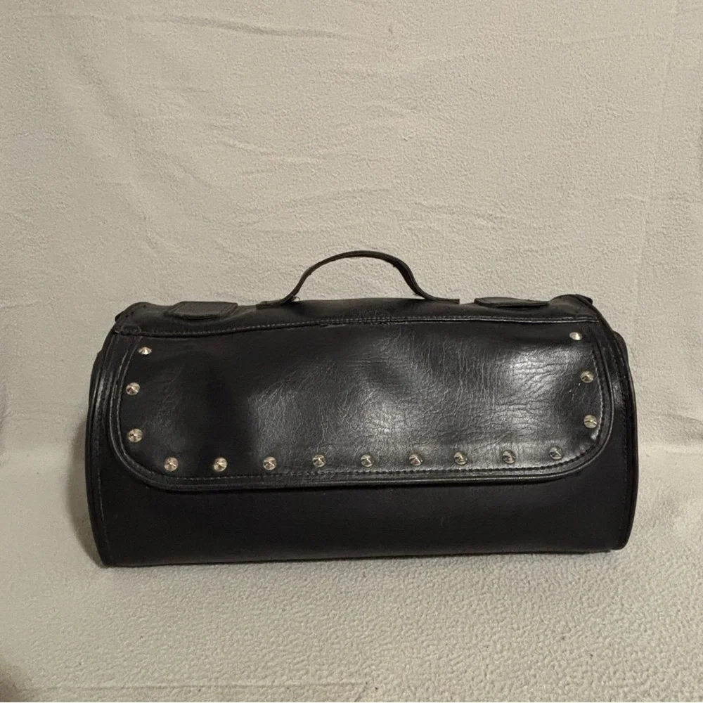 River Road Spacy Black Motorcycle Handlebar Studded Tool Travel Case Bag